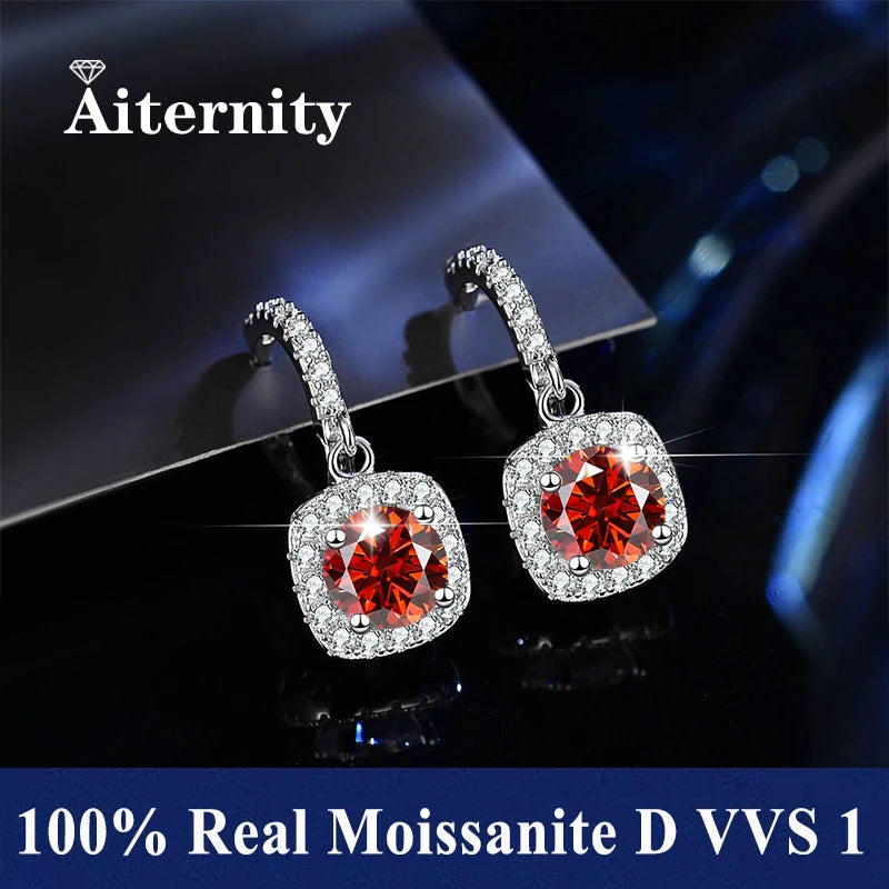 GRA Certificates 100% Real Moissanite 925 Sterling Silver D VVS1 Pass Diamond Tester Pen Moissanite Stud Earrings For Women