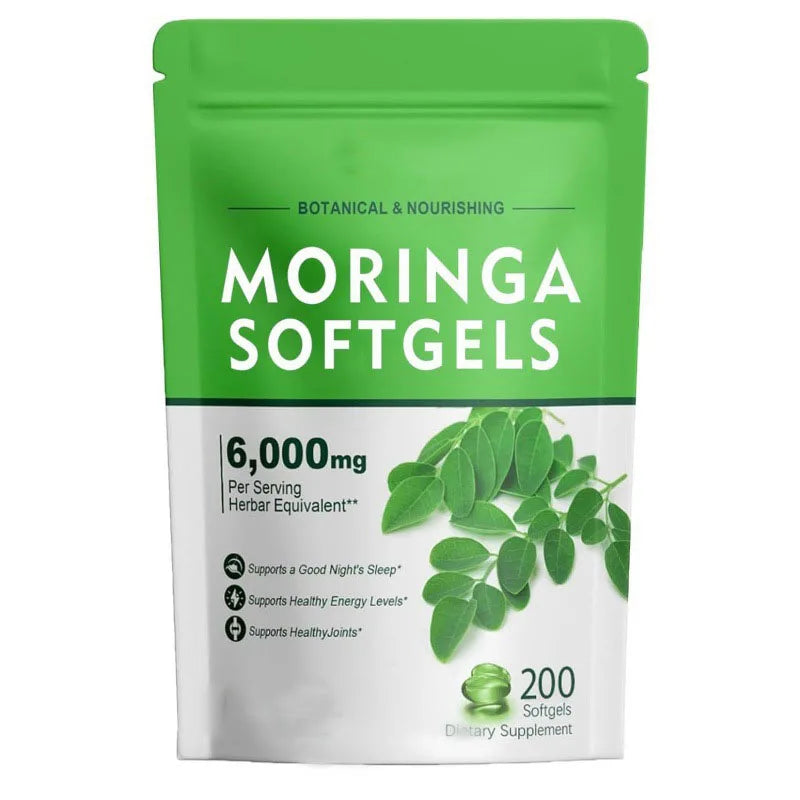 200 Capsules Pure Moringa Oleifera Leaf Powder Supplement Energy, Metabolism, & Immune Support and Skin Beauty