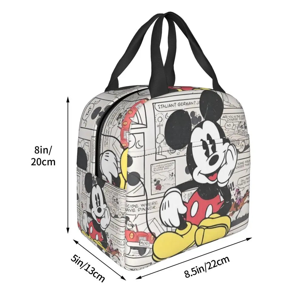 Custom Mickey Pink Minnie Mouse Lunch Bag Women Creative Design Cooler Warm Insulated Lunch Box for Kids School