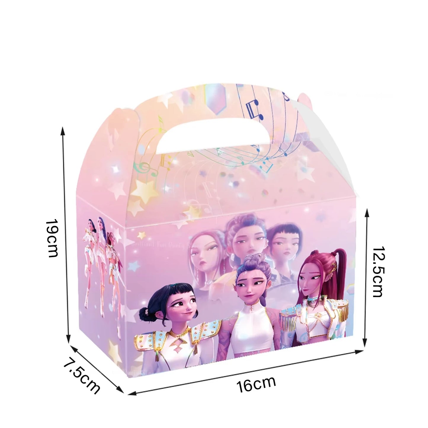 Kpop Demon Hunters Party Favor Treat Boxes Paper Gift Big for Snacks Cookie Candy Pinata Fillers Toys Birthday Party Babyshower