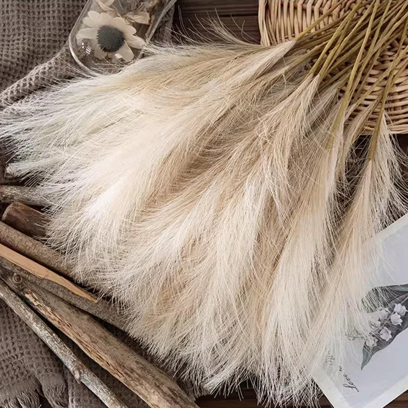 5/10pcs Artificial Pampas Boho Flowers Artificial Reed Ins Wind Bouquet Imitation Flowers Fake Plant Wedding Decoration Flowers