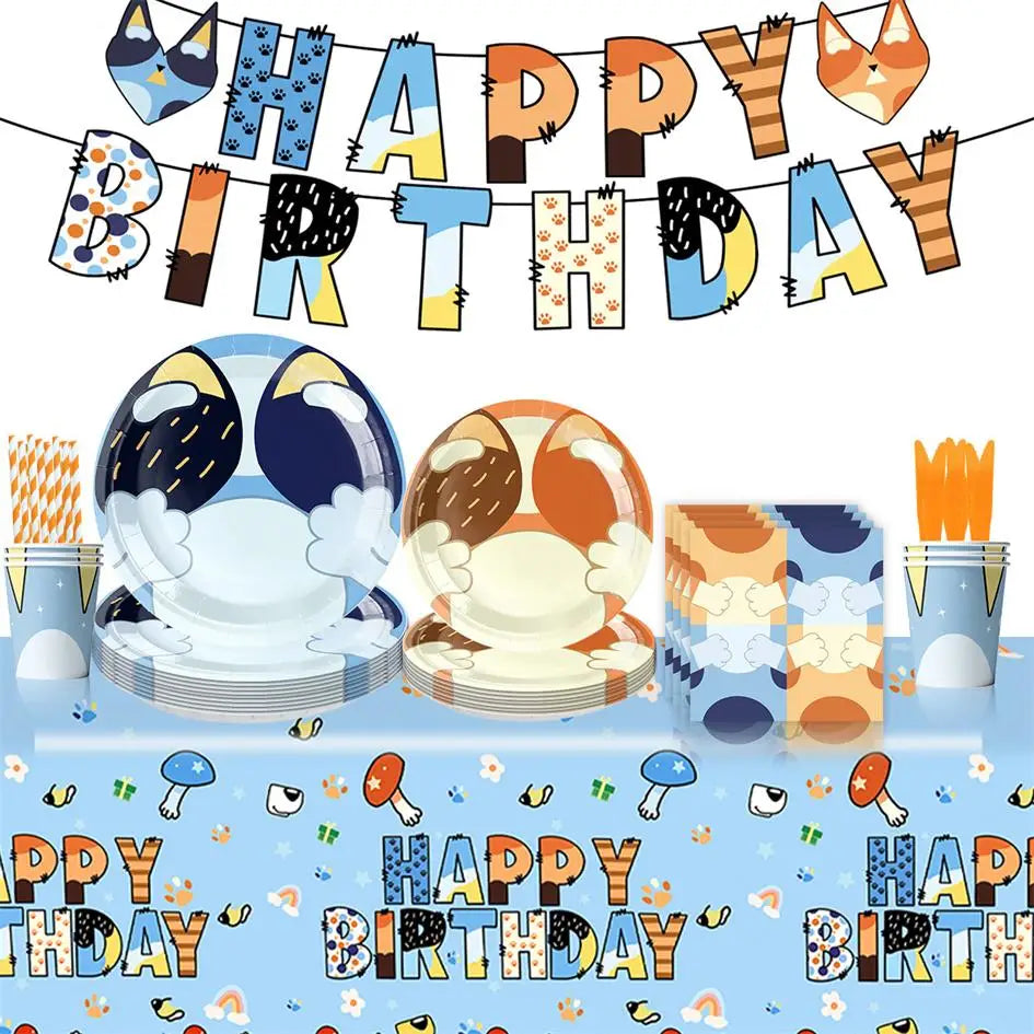 New Cartoon Dogs Birthday Party Decoration Full Set Kit