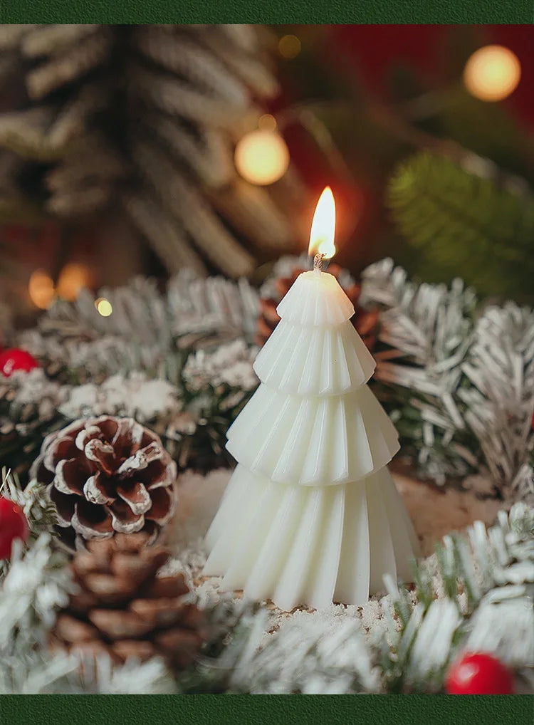 3D Christmas Tree Candle Silicone Mold DIY Christmas Candle Making Kit Handmade Soap Plaster Resin Baking Tools Holiday Gifts