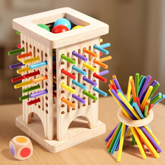 Funny Wooden Stick Drawing Game Parent Child Interactive Stick Balance Board Game Two Person Battle Game for Party Entertainment