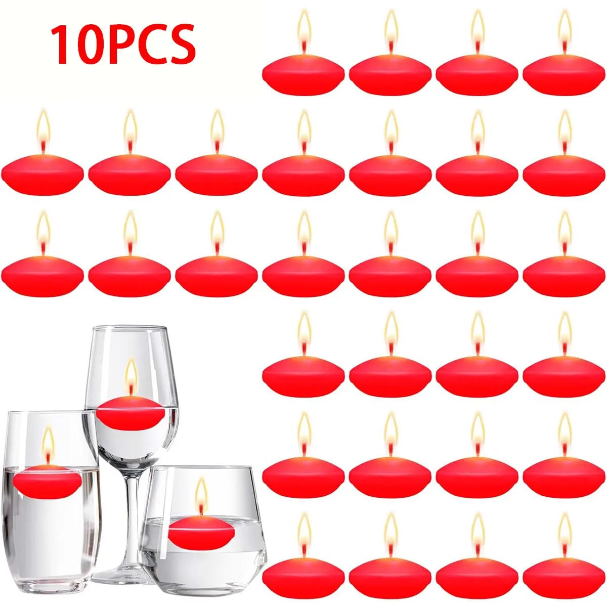 20pcs Ivory Floating Candles, Unscented Dripless, For Weddings, Christmas, Birthday Party, Cylinder Vases, And Home Decorations