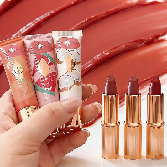 Charlotte Tilbury Jelly Lip Gloss Lip Care Essence Mirror Lip Gloss Lipstick Matte Finish CT Matte Lip Gloss Small Gold Tube