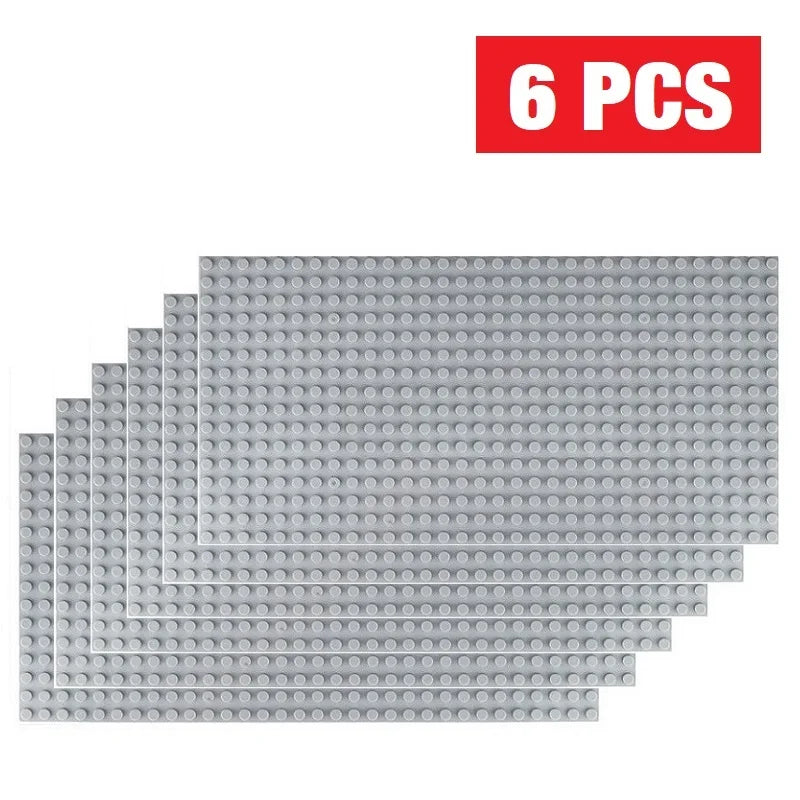 6PCS Classic Base Plate 32x32 16x32 Dots Baseplate Bricks DIY Assembly ABS Plastic Building Blocks Compatible Brand Figures City