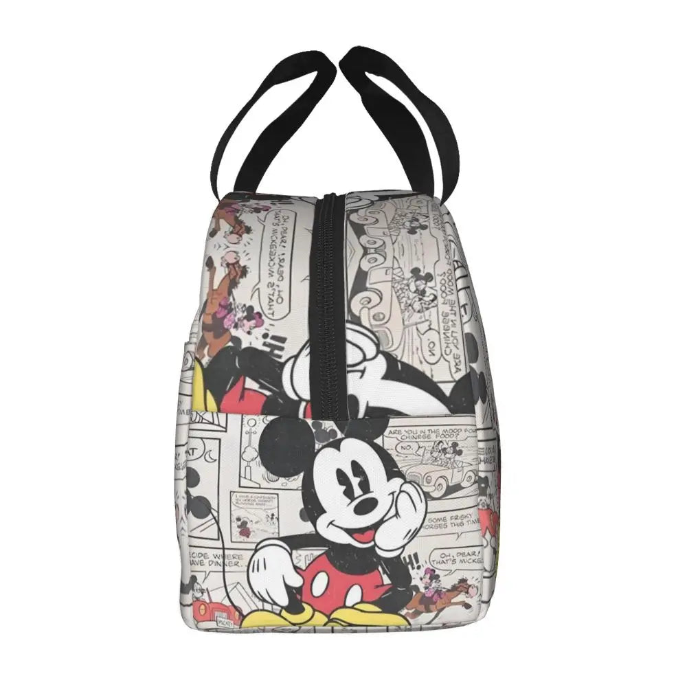 Custom Mickey Pink Minnie Mouse Lunch Bag Women Creative Design Cooler Warm Insulated Lunch Box for Kids School