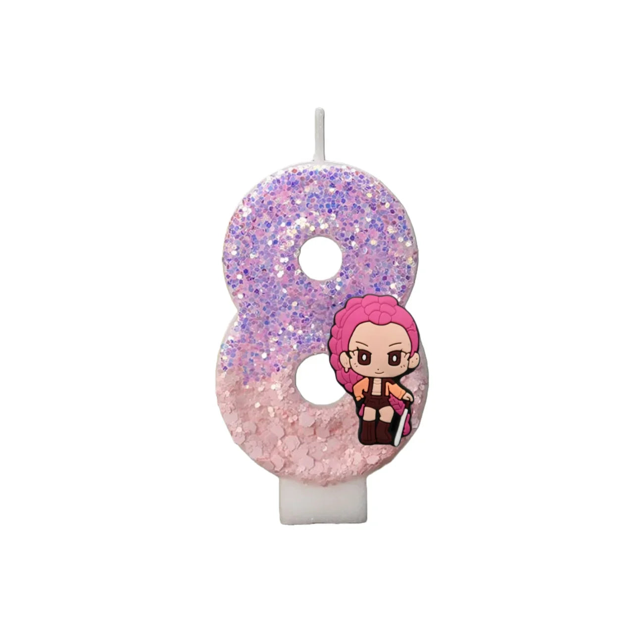 Cartoon Cute Girl Group Hunters Digital Candle Number 0-9 Kids Birthday Cake Decoration Supplies Party Accessories Supplies