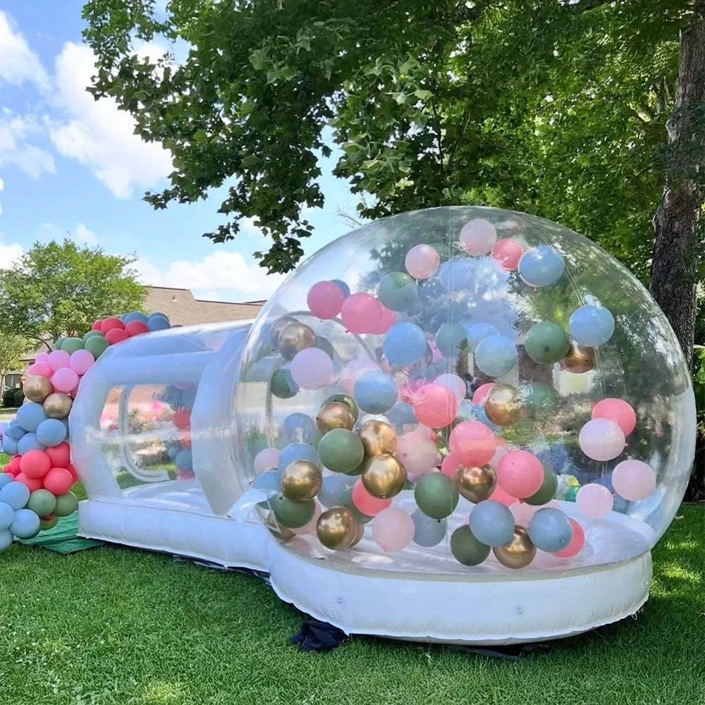 Inflatable Bouncy Bubble House Kids Play with Blower Balloon Transparent PVC Outdoor Dome Tent Bouncer for Chlidren Toys
