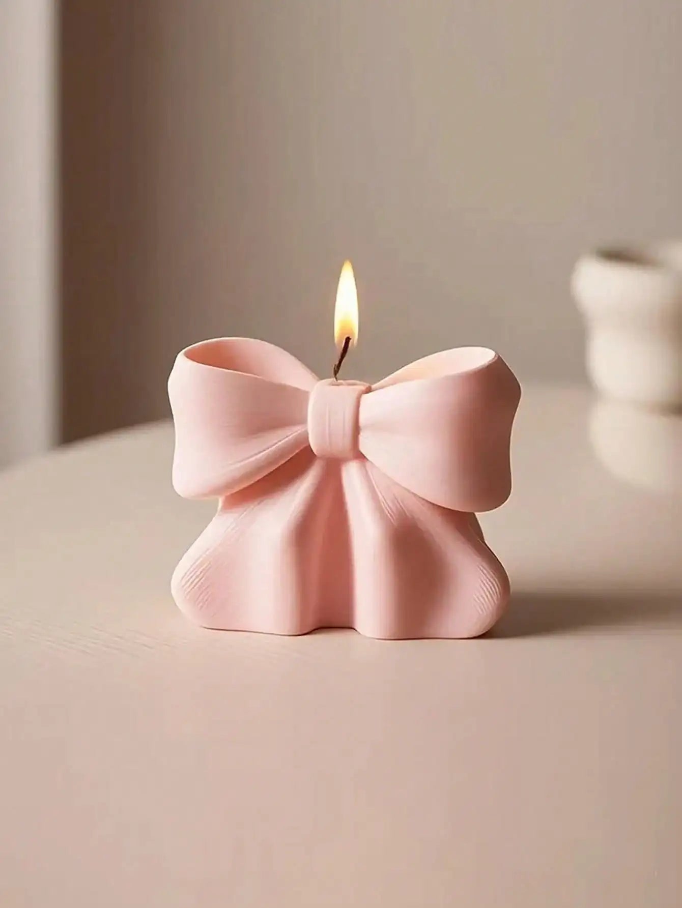 1pc Bow scented Candle, 3D Bow Design Long-Lasting Fragrance, Suitable For Home Decoration, Perfect Valentine's Day gifts