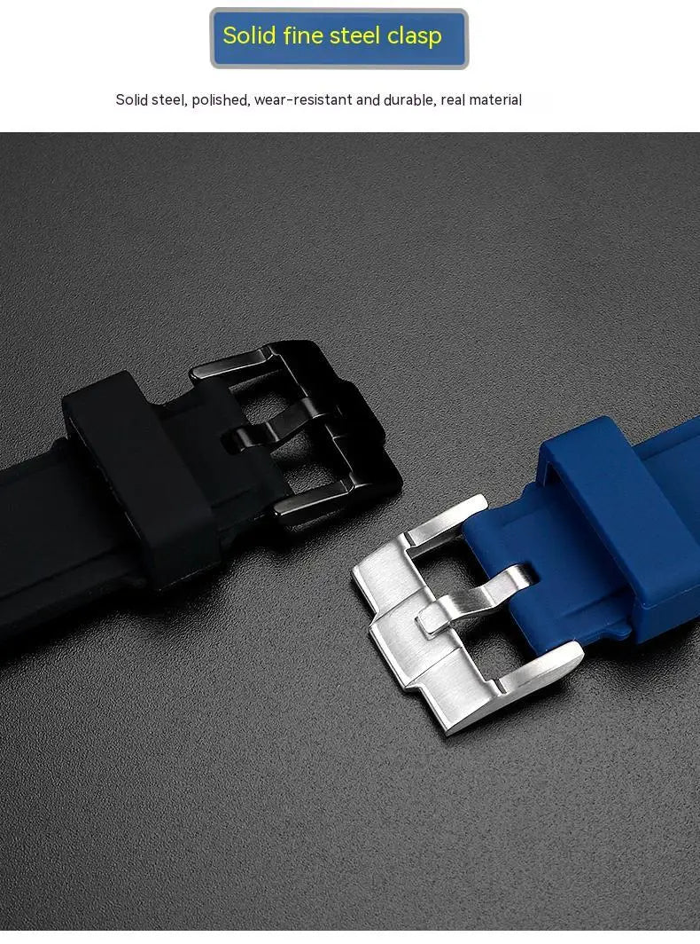 Rubber Watch Band For Versace V-RACE DUAL Series Strap Silicone Watch Accessories 24mm Waterproof Belt Notch Special Concave