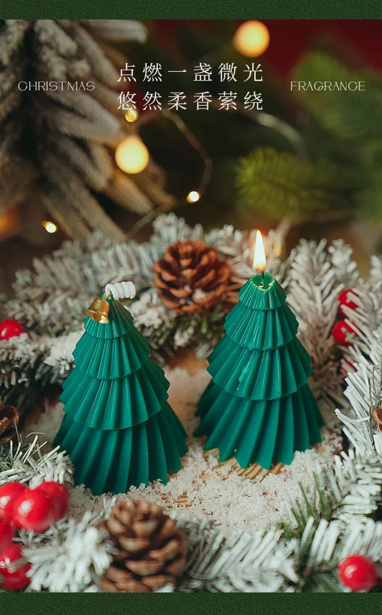 3D Christmas Tree Candle Silicone Mold DIY Christmas Candle Making Kit Handmade Soap Plaster Resin Baking Tools Holiday Gifts