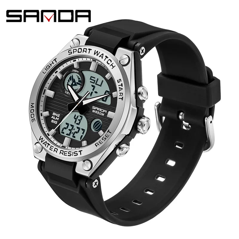 SANDA Girl Electronic Top Brand G Style LED Digital Watch Women Sport Chronograph Lady Quartz Wristwatch 50m Waterproof Female