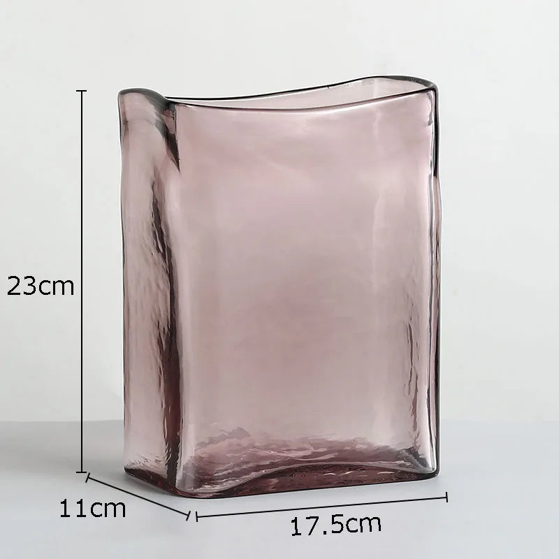 Rectangle Hydroponics Glass Vase Minimalism Flower Pots Decorative Arrangement Desk Decoration Floral Vases Modern Decor