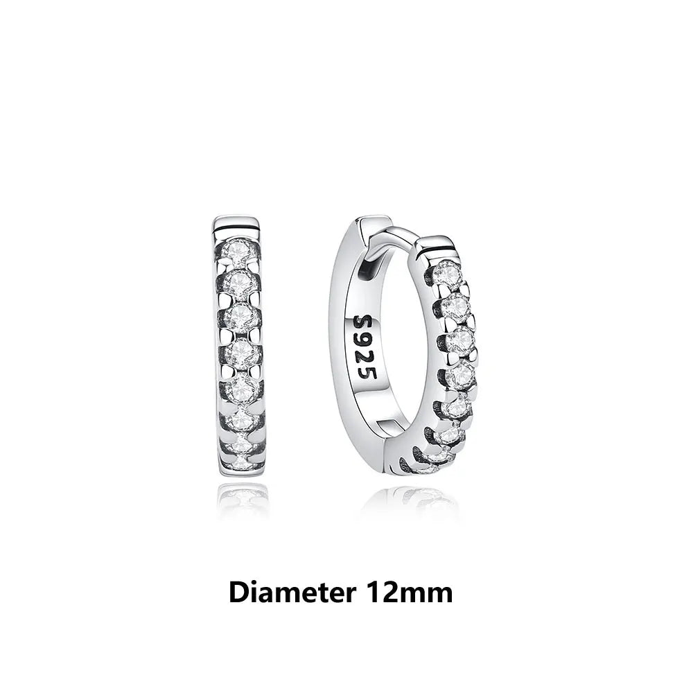 New 2025 Original 925 Sterling Silver Earrings For Women Piercing Hoop Love Heart Earings Rose Gold Wedding Gift Luxury Jewelry