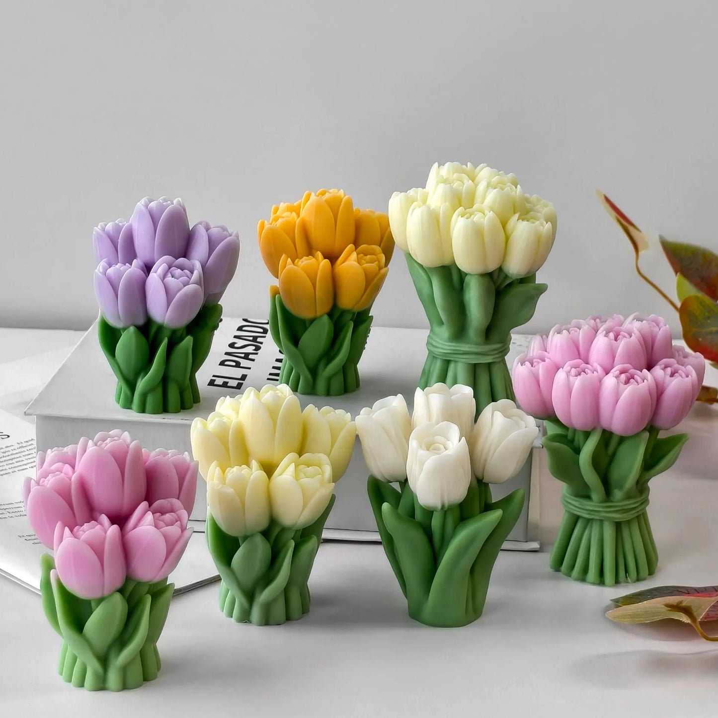 Valentine's Day Gift Tulip Bouquet Silicone Mold DIY Flowers Aroma Candle Molds Handmade Soap Candle Making Supplies