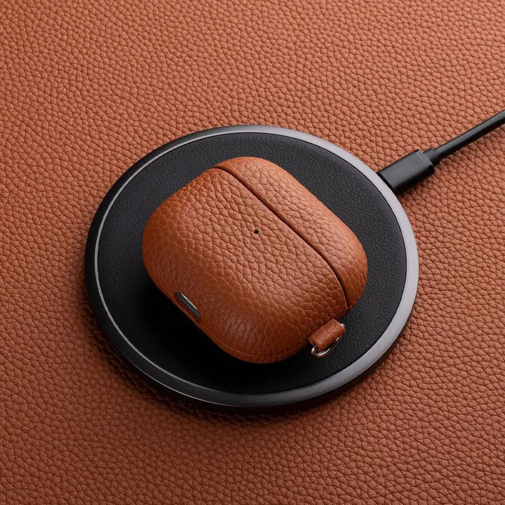 High End Business Bluetooth Earphone Case For Apple AirPods Air 2 3 4 Pro 2 3 Retro Genuine Leather Litchi Texture Protect Cover