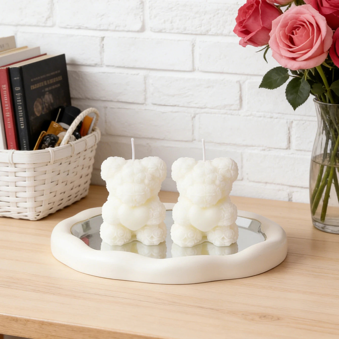 Rose Bear Scented Candles - Cute Decorations & Handmade Gifts for Women / Friends, Ideal for Wedding Souvenirs,  Valentine's Day