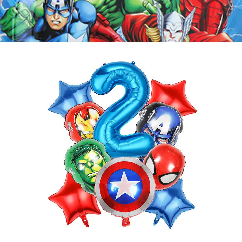 Happy Marvel Theme Avengers Birthday Decoration Set Cups Plates Tablecloth Masks Superhero Balloons Party Supplies Favors Gifts