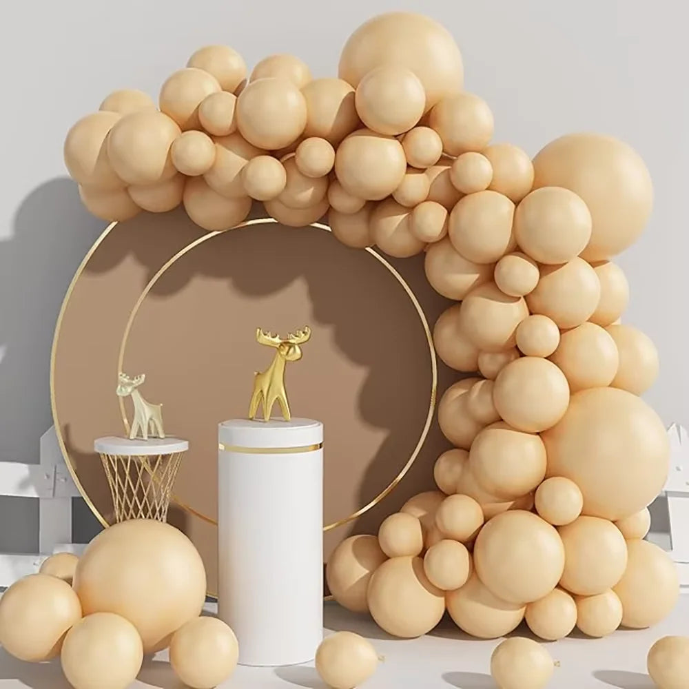Nude White Sand Balloons Arch Kit Skin Gold Balloon Garland Kids Birthday Party Baby Shower Wedding Graduation Decoration Globos