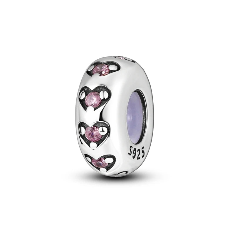 925 Sterling Silver Pink Series Charms Bow Tie Girl Cake Princess Beads Pendant Fit Original Bracelet DIY Jewelry Gift For Woman