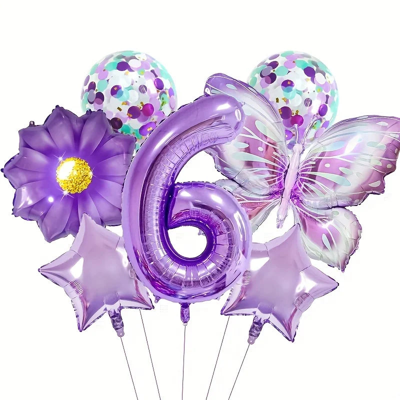 Purple Butterfly Party Decoration Disposable Paper Plates Napkins Cups Straw Tableware Set for Butterfly Birthday Party