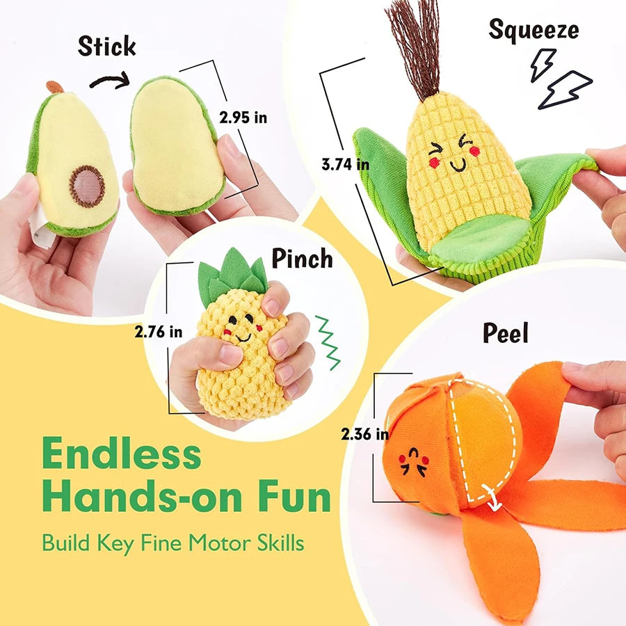 Baby Toys 6-12 Months Soft Baby Beehive with 5 Sensory Bee Rattle Mirror Crinkle Squeaker Busy Montessori Soft Toy for Toddlers