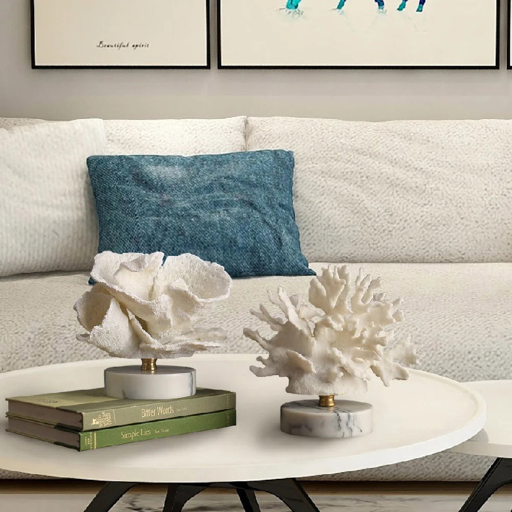 Realistic Faux Coral Resin Sculpture - Hand-Painted Ocean Decor for Aquarium & Coffee Table, Non-Toxic Sea Life Art Gift