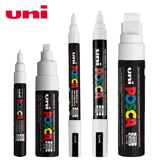 UNI Posca White Waterproof Permanent Acrylic Marker Pens Marcadores Non-fading POP Poster Pen Graffiti Advertisement Paint Pens
