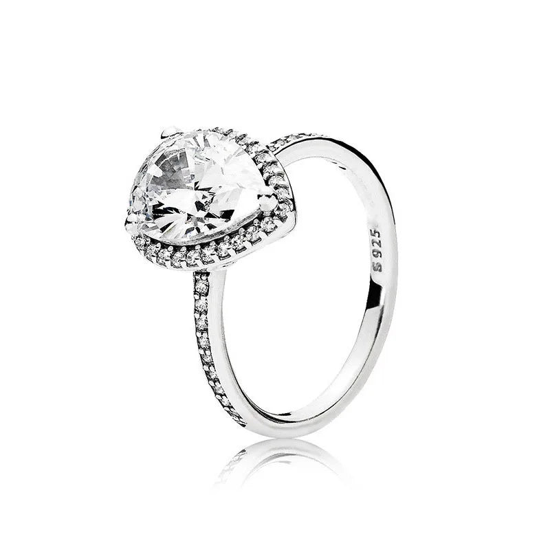 New White Series Original 925 Sterling Silver Women Finger Rings for Women Silver Daisy Mom heart Zirconia Stone Luxury Jewelry