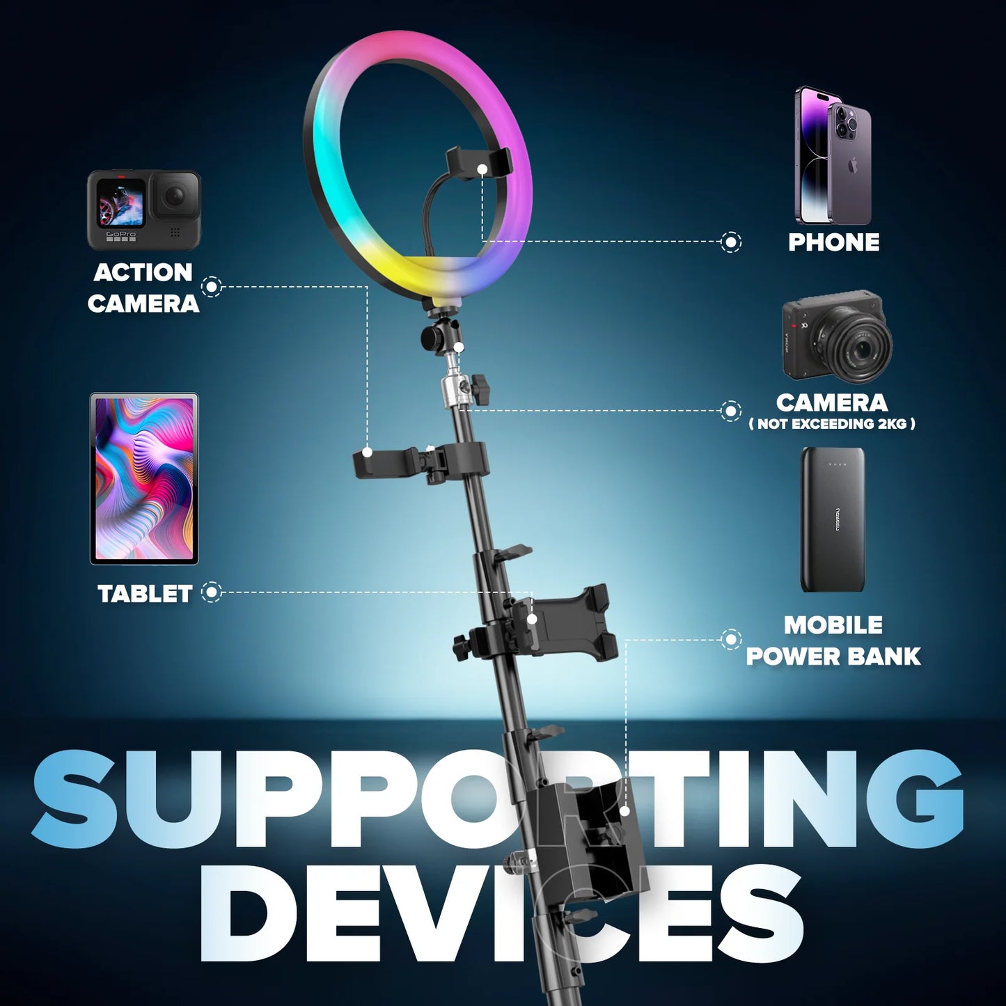 360 Photo Booth Automatic Rotating Photo Booth Machine Ring Light for Party Wedding Rental with RGB Light & Flight Case