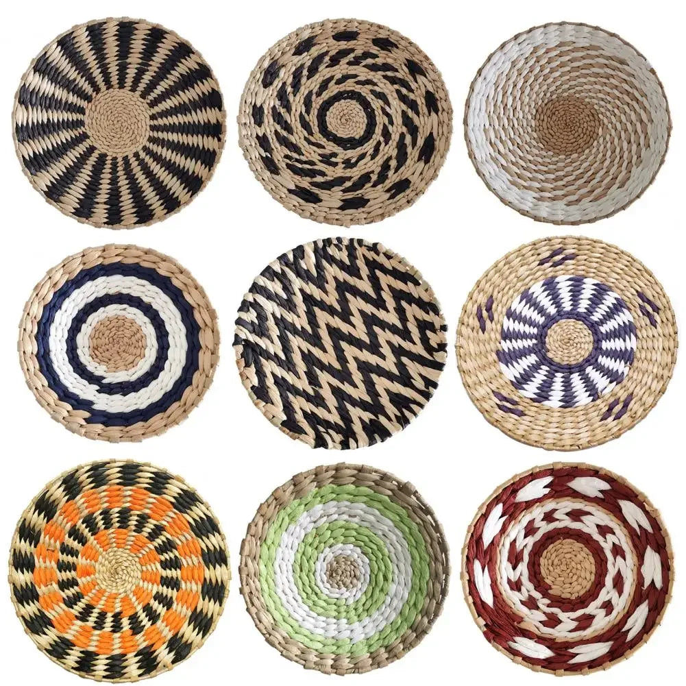 Bohemian style straw wall decoration, background wall decoration, sofa bedside handwoven hanging decoration