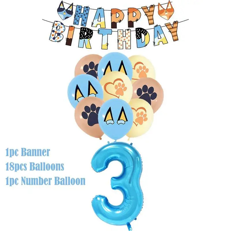 New Cartoon Dogs Birthday Party Decoration Full Set Kit