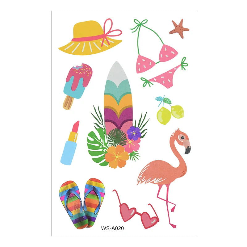 Hawaiian Party Aloha Temporary Tattoo Sticker Waterproof
