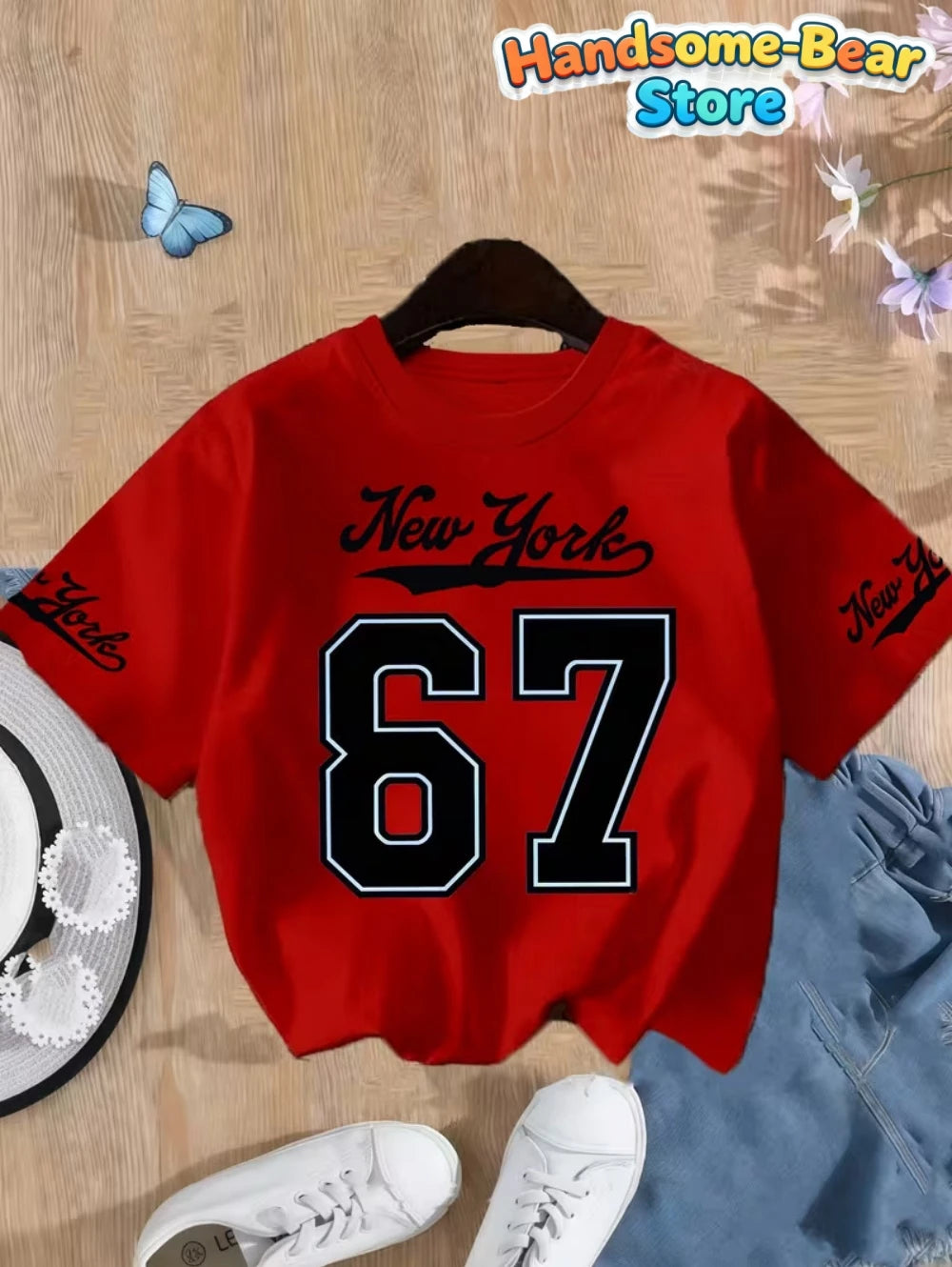 67 Meme T-Shirt for Kids Funny Digital 3D Print Number 67 Football Jersey T Shirt Loose Jersey Style Fashion Children's Clothing