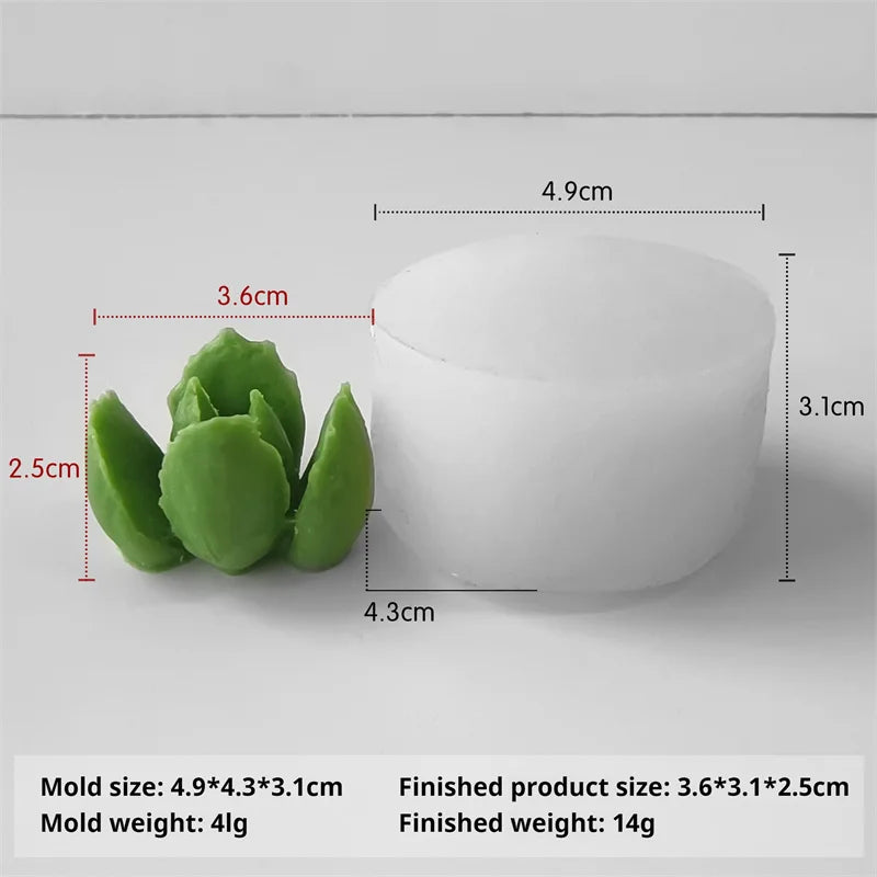 3D Silicone Candle Soap Mold Cactus Succulents Plaster Cement Mold Home Decoration DIY Aromatherapy Wedding Gifts silicone molds
