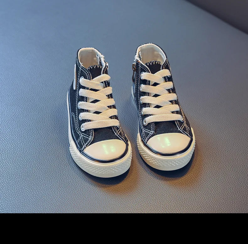 Children's Mid-Top Canvas Shoes Soft Bottom Comfortable Casual Children's Shoes Boys and Girls Non-slip Breathable Board Shoes