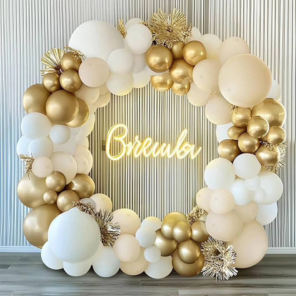 Nude White Sand Balloons Arch Kit Skin Gold Balloon Garland Kids Birthday Party Baby Shower Wedding Graduation Decoration Globos