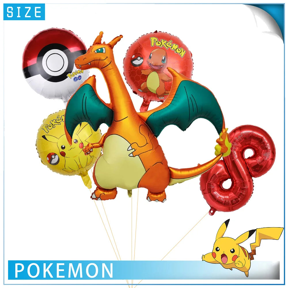 Pokemons Party Birthday Decoration Happy Pikachu Theme Tableware Cups Plates Balloons Banner Supplies Kids Favors Baby Shower