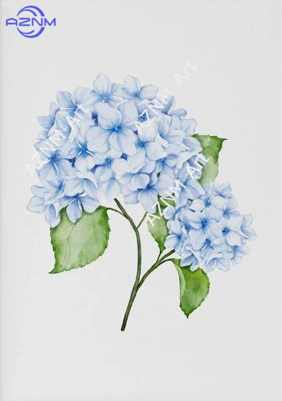 1PC/3PCS Hydrangea Wall Art Prints Light Blue Art Minimalist Flower Print Botanical Room Decor Hamptons Wall Art