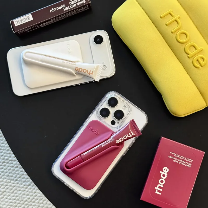 Rhode Magnetic SNAP-ON LIP CASE Phone Case with Box for IPhone 15 16 14 13 12 11 Pro Max 17 Air Lip Gloss Holder Soft Silicone