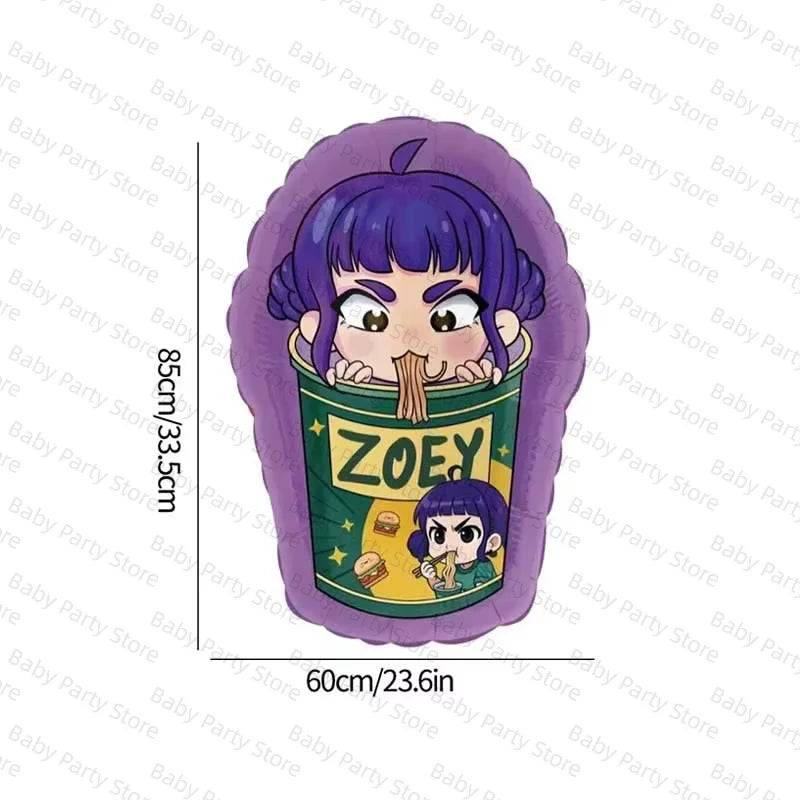 KPop Demon Hunter Theme 18-inch Cartoon Anime Foil Balloon Set for Baby Shower Supplies Kids Birthday Party Decorations Gifts