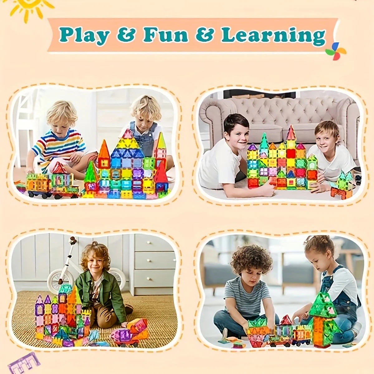 Magnetic Building Blocks Magnetic Force Plate Children's Toys, Creative Architect Toys, Handheld Children's Gifts