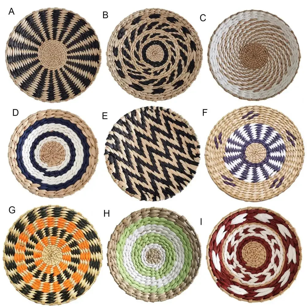 Bohemian style straw wall decoration, background wall decoration, sofa bedside handwoven hanging decoration