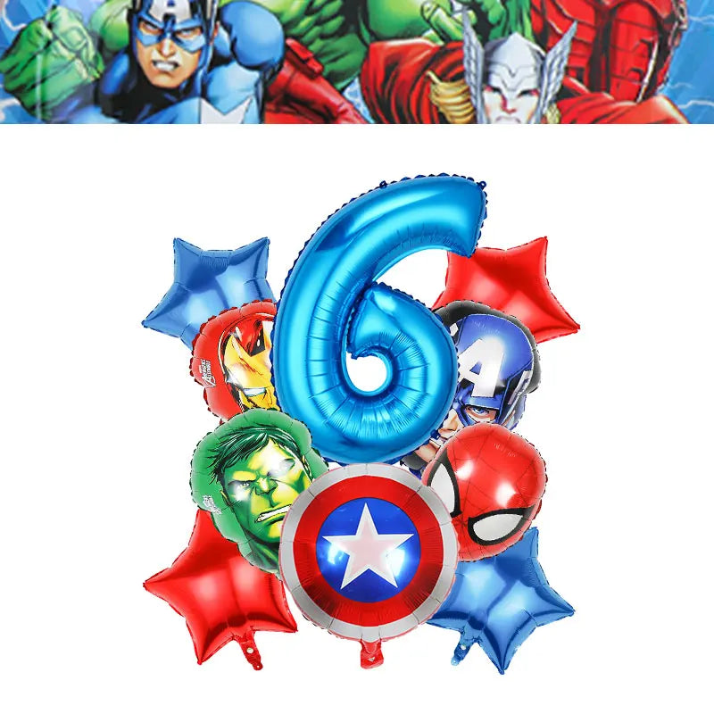 Happy Marvel Theme Avengers Birthday Decoration Set Cups Plates Tablecloth Masks Superhero Balloons Party Supplies Favors Gifts