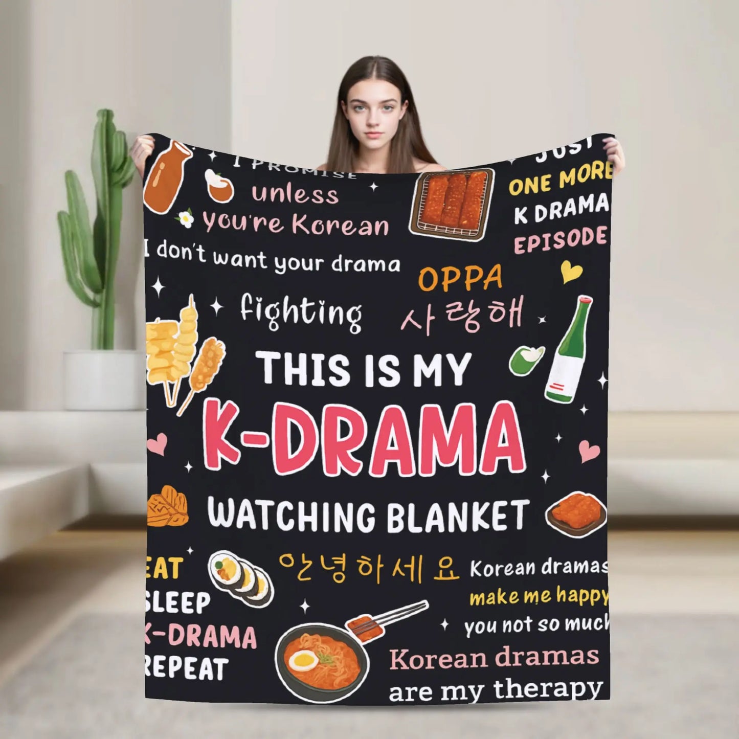 K-Drama K Pop  Korean  Blanket  Travel Office Flannel Throw Blanket For Outdoor Warm Custom DIY Quality Bedspread Gift