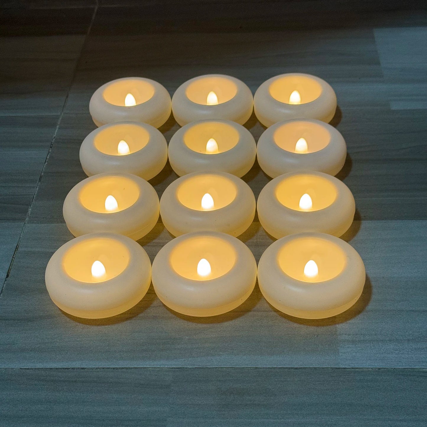 Waterproof Swimming Pool Candle Smokeless Floating Tealights Candle Realistic Flickering party candles For Party Wedding Praying