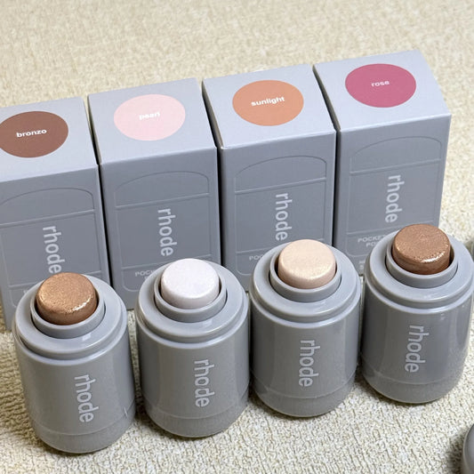 New Launched Rhode Highlight Stick Shiny Fine Glossy Cheekbones and Cheeks four Colors Brightening Bronzo Ssunlight Pearl Rose