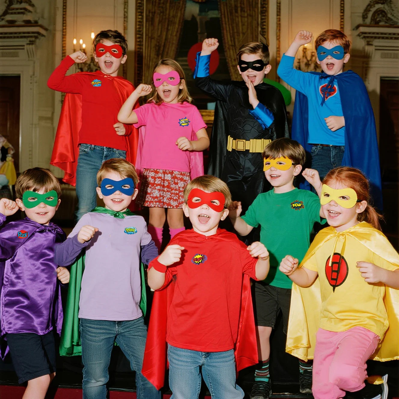 6-48PCS Superhero Capes and Masks for Boys Girls Birthday Party Favor Kids Role Playing Halloween Costumes SuperHero Party Favor